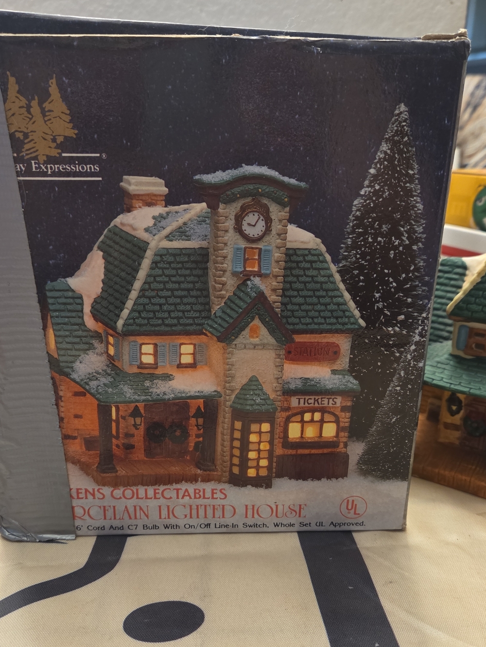 Expressions Porcelain Lighted Station House - Collectible 1990s